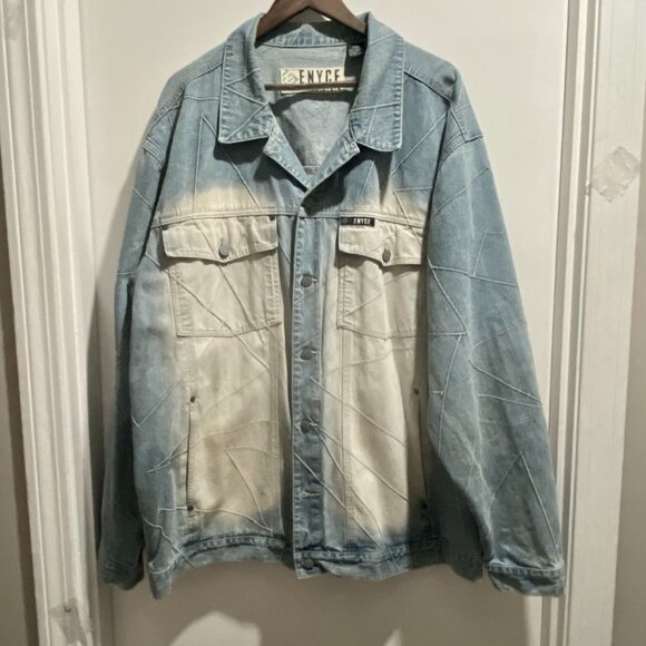 Vint. Enyce Denim Jean Cabin Utility Preppy Hip Hop Western Country Jacket 2XL